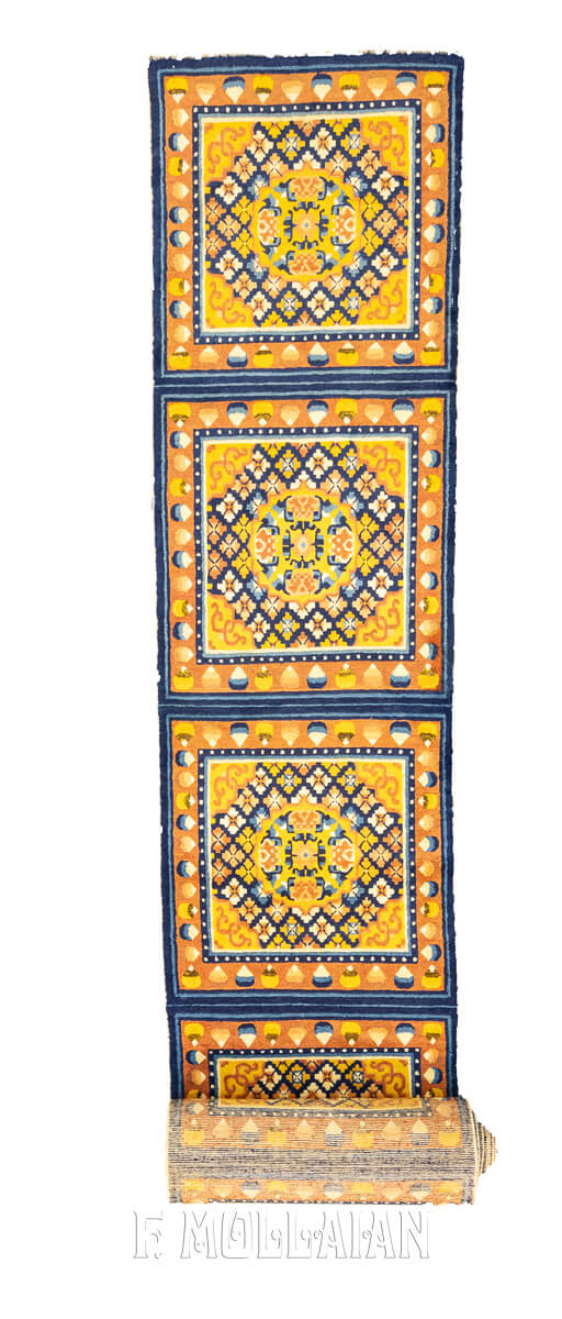 Antique Tibet Rug Gold/Blue Color n°:207979